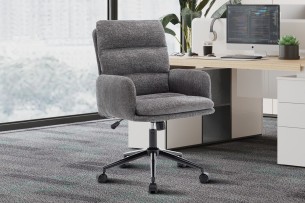 Chaise de bureau 'Aimé' Tissu Fabb Raven 13 Gris foncé