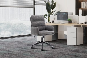 Chaise de bureau 'Aimé' Tissu Fabb Raven 13 Gris foncé