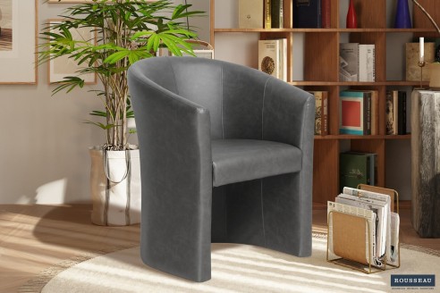 Fauteuil vintage gris foncé – Élégance et confort exclusifs à Nancy