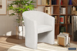 Fauteuil scandinave bouclé sable Charlie | Magasin de meubles Nancy