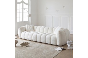 Fau Sofa Set – Canapé bouclé contemporain longiligne | Homelands