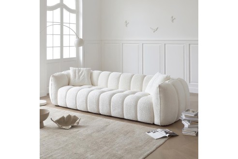 Fau Sofa Set – Canapé bouclé contemporain longiligne | Homelands