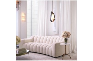 Padrino Sofa Set – Canapé cintré bouclé style hôtelier | Homelands