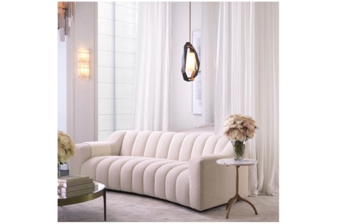 Padrino Sofa Set – Canapé cintré bouclé style hôtelier | Homelands