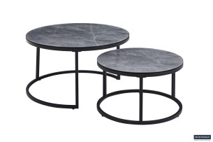 Table basse 'Boston' Décor Verre Gris Pierre