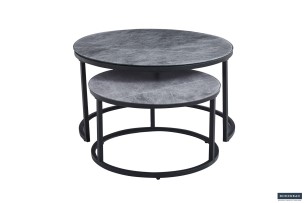 Table basse 'Boston' Décor Verre Gris Pierre