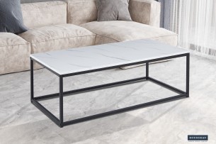 Table basse 'Dallas' Décor Marbre Blanc