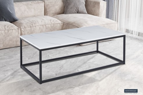 Table basse 'Dallas' Décor Marbre Blanc