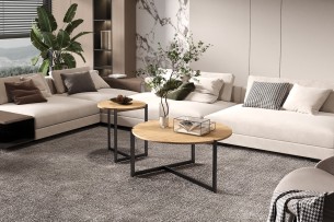 Set de 2 Table basses ''Pola' Décor Chêne vieilli