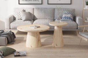 Table basse 'Lukas' 80 cm Décor Chêne vieilli