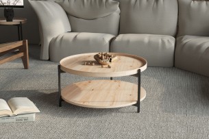 Table basse 'Dalina' 80 cm Décor Chêne vieilli