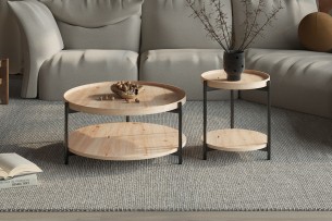 Table basse 'Dalina' 45 cm Décor Chêne vieilli