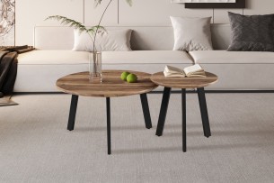 Set de 2 Table basses 'Aziz' Décor Mango