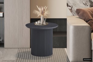 Table basse 'Lagos' 50 cm Ronde Décor Brun foncé