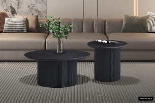Table basse 'Lagos' 50 cm Ronde Décor Brun foncé