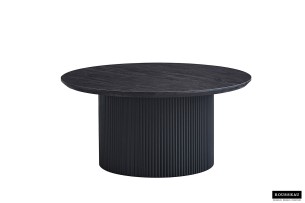 Table basse 'Lagos' 80 cm Ronde Décor Brun foncé