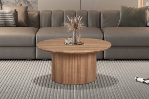 Table basse 'Lagos' 80 cm Ronde Decor Chêne Vieilli