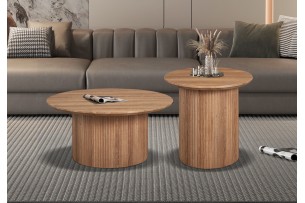 Table basse 'Lagos' 80 cm Ronde Decor Chêne Vieilli