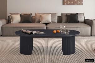 Table basse 'Lagos' 120 cm Ovale Décor Brun foncé