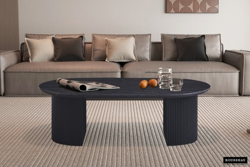 Table basse 'Lagos' 120 cm Ovale Décor Brun foncé