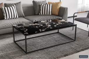 Table basse 'Livorno' Composite Marbre Noir