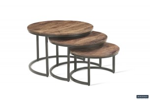 Table basse 'Arnod' set de 3 Bois de Manguier