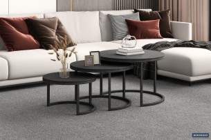 Table basse 'Arnod' set de 3 Bois de Manguier noir
