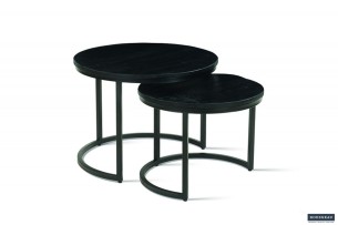 Table basse 'Goja' set de 2 Bois de Manguier noir