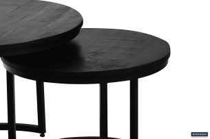 Table basse 'Goja' set de 2 Bois de Manguier noir
