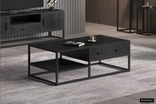 Table basse 'Madeira' 120 cm Bois de Manguier noir
