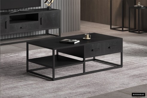 Table basse 'Madeira' 120 cm Bois de Manguier noir