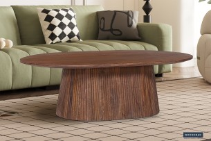 Table basse 'Miguel' 120 cm Ovale Bois de manguier Brun clair