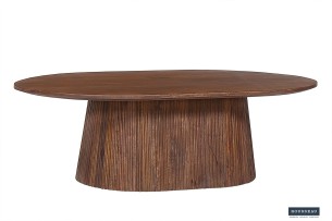 Table basse 'Miguel' 120 cm Ovale Bois de manguier Brun clair