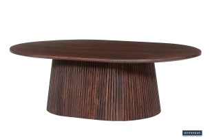Table basse 'Miguel' 120 cm Ovale Bois de manguier Brun foncé