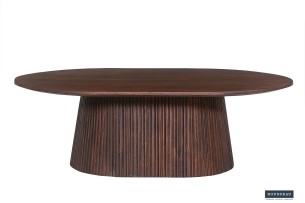 Table basse 'Miguel' 120 cm Ovale Bois de manguier Brun foncé