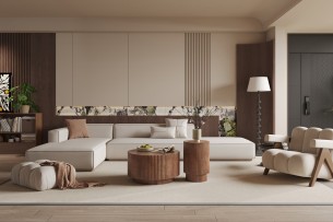 Table basse 'Victor' Bois de manguier Brun clair