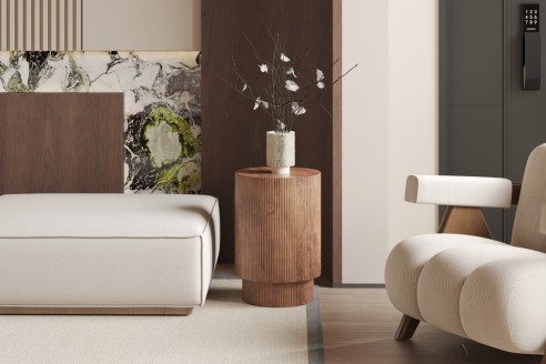 Table d'appoint 'Victor' Bois de manguier Brun clair