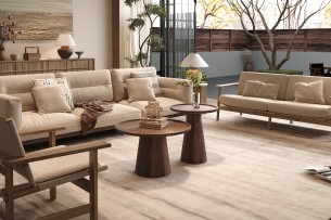Table basse 'Jules' 45x50 cm Ronde Bois de manguier Brun clair