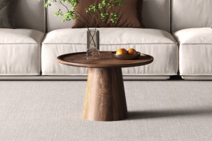 Table basse 'Jules' 65x40 cm Ronde Bois de manguier Brun clair