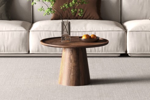Table basse 'Jules' 65x40 cm Ronde Bois de manguier Brun clair