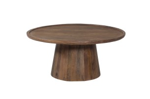 Table basse 'Jules' 80x36 cm Ronde Bois de manguier Brun clair