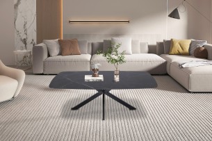 Table basse 'Apollo' 130 cm Ovale Danoise Pierre Noir