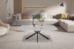 Table basse 'Apollo' 130 cm Ovale Danoise Pierre Gris