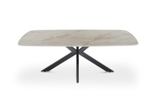 Table basse 'Apollo' 130 cm Ovale Danoise Pierre Brillant Shakespear Beige