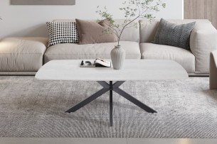 Table basse 'Apollo' 130 cm Ovale Danoise Pierre Baroque Gris