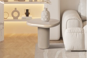 Table basse 'Tavira' 58 cm Ciment Beige