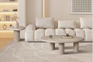 Table basse 'Tavira' 58 cm Ciment Beige