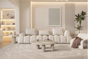 Table basse 'Tavira' 58 cm Ciment Beige