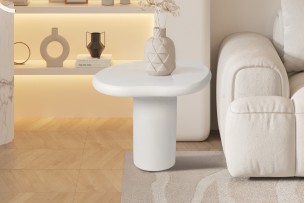 Table basse 'Tavira' 58 cm Ciment Blanc