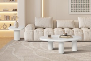 Table basse 'Tavira' 58 cm Ciment Blanc